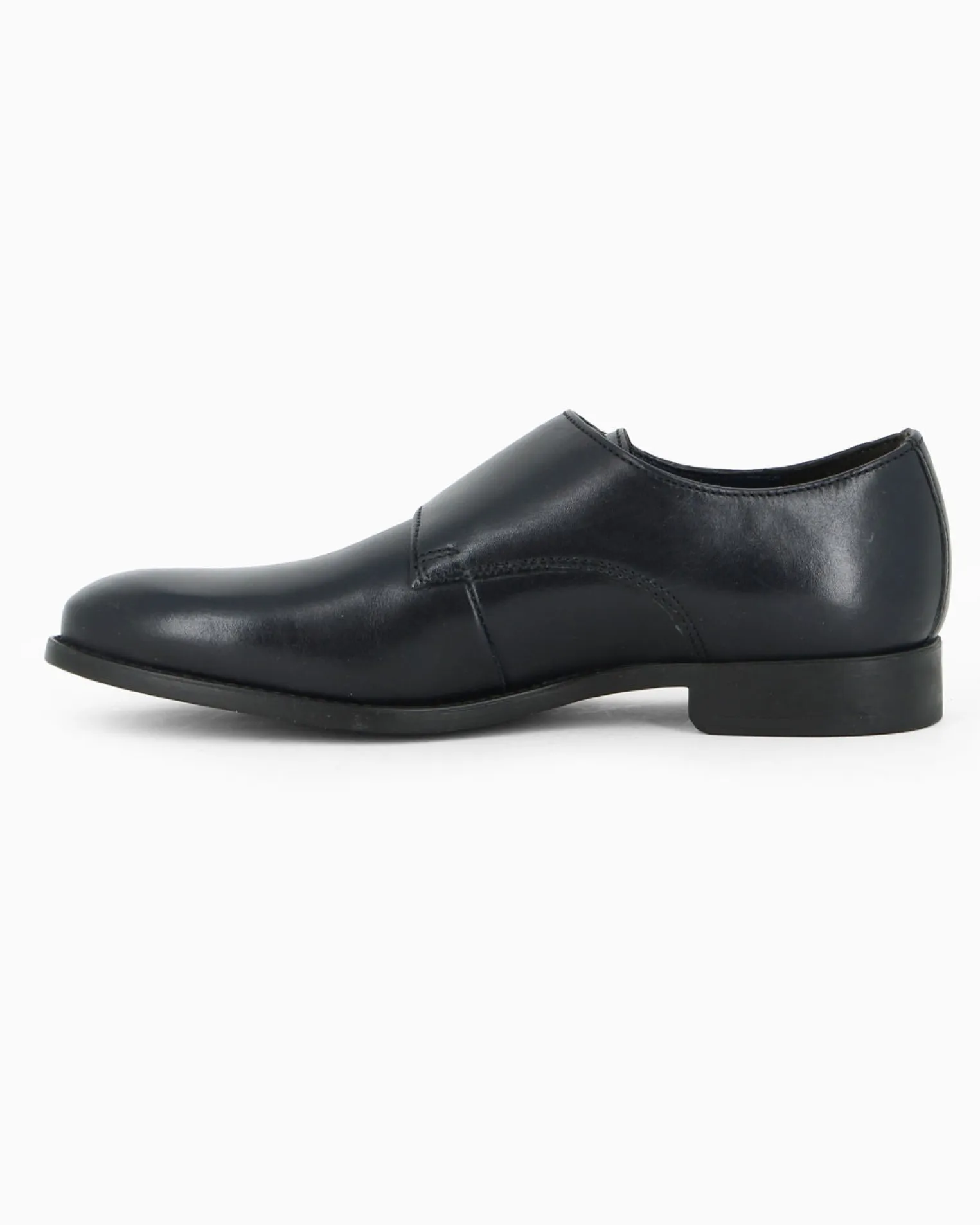 CLASS MAN - Scarpa blu in VERA PELLE con doppia fibbia