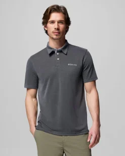 COLUMBIA - POLO MEZZA MANICA   NELSON POINT GRIGIA  DA UOMO,  1772721_011
