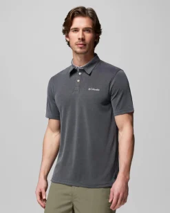 COLUMBIA - POLO MEZZA MANICA   NELSON POINT GRIGIA  DA UOMO,  1772721_011