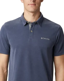 COLUMBIA - POLO MEZZA MANICA   NELSON POINT BLU  DA UOMO,  1772721_478