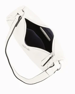 CORTINA POLO STYLE - Borsa a spalla bianca con dettaglio borchie, tracolla removibile
