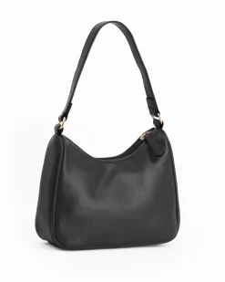 CORTINA POLO STYLE - Borsa a spalla nera con dettaglio borchie, tracolla removibile