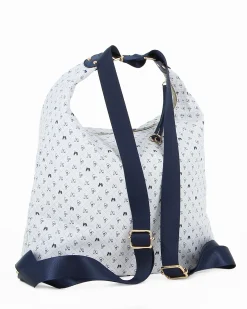 CORTINA POLO STYLE - Borsa bianca e blu con tracolla e manico regolabili e tasca frontale