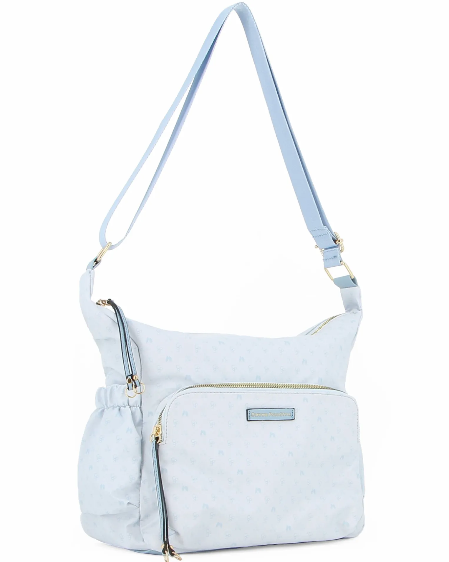 CORTINA POLO STYLE - Borsa celeste con tracolla regolabile e tasca frontale
