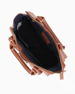 CORTINA POLO STYLE - Borsa due manici cuoio con tasca frontale con doppia fibbia sulla patta, tracolla removibile