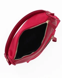 CORTINA POLO STYLE - Borsa mezzaluna un manico rubino con tasca frontale e tracolla removibile