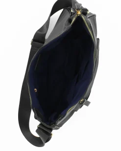CORTINA POLO STYLE - Borsa nera con tasca frontale e tracolla regolabile