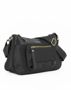 CORTINA POLO STYLE - Borsa nera con tasca frontale e tracolla regolabile