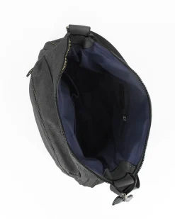 CORTINA POLO STYLE - Borsa nera loggata con tasca frontale e cerniera ad espansione