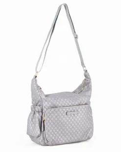 CORTINA POLO STYLE - Borsa piombo loggata con tasche laterali arricciate e tasca frontale con chiusura a zip