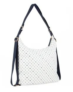 CORTINA POLO STYLE - Borsa sacca/zaino bianco loggato con tasca frontale