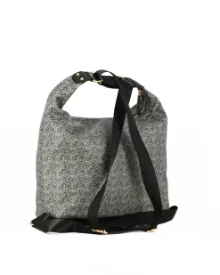 CORTINA POLO STYLE - Borsa/zaino nera con tasca frontale e stampa logo