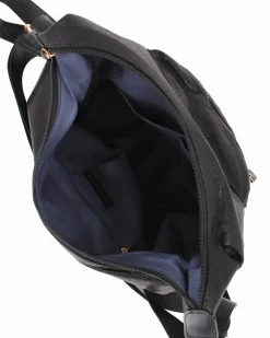 CORTINA POLO STYLE - Borsa/zaino nera con tasca frontale e stampa logo