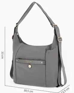 CORTINA POLO STYLE - Borsa/Zaino antracite con tasca frontale e dettaglio logo pendente