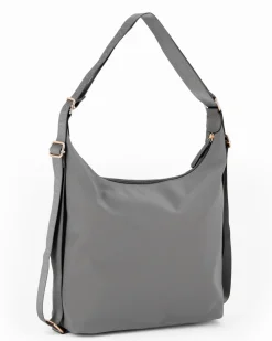 CORTINA POLO STYLE - Borsa/Zaino antracite con tasca frontale e dettaglio logo pendente