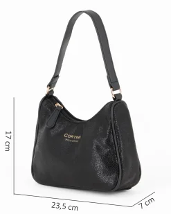 CORTINA POLO STYLE - Minibag nera con tracolla removibile