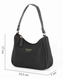 CORTINA POLO STYLE - Minibag nera con tracolla removibile