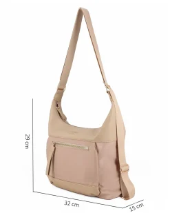 CORTINA POLO STYLE - Sacca zaino crema con tasca frontale