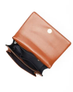 CORTINA POLO STYLE - Tracolla arancio con patta e tasca frontale, dettaglio rivetti
