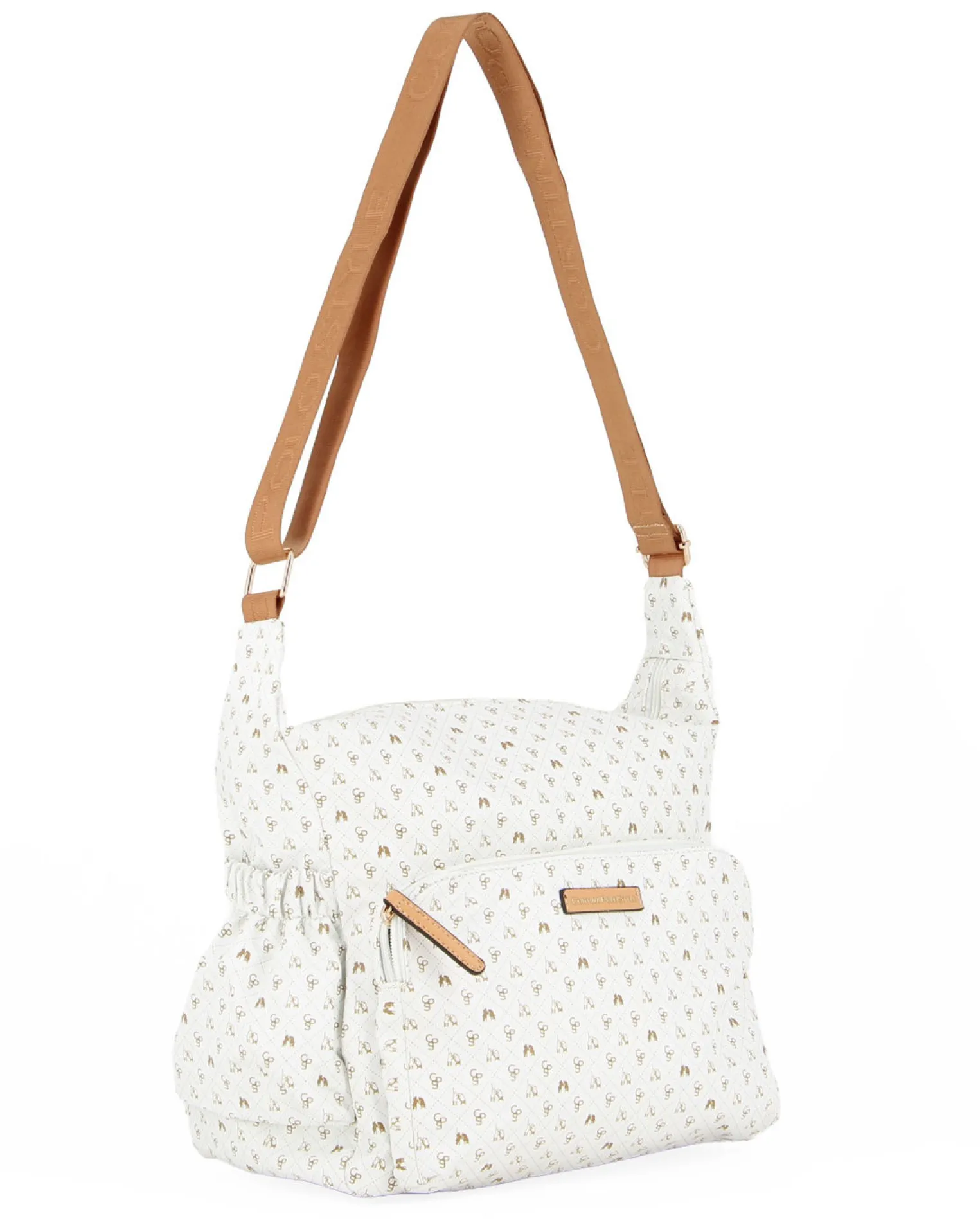 CORTINA POLO STYLE - Tracolla beige loggata con tasca frontale e taschini laterali elasticizzati
