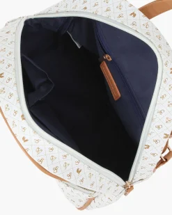 CORTINA POLO STYLE - Zaino bianco/cuoio loggato con doppia tasca frontale