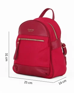 CORTINA POLO STYLE - Zaino rubino con tasca frontale
