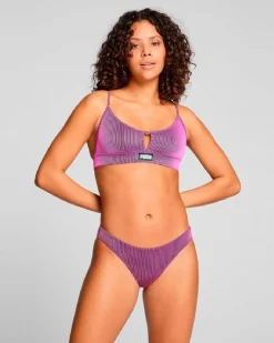 COSTUME SLIP RIBBED BRAZILIAN PINK-BLACK