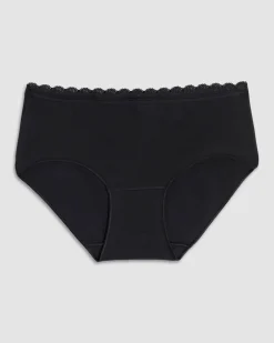 COTONELLA - TRIS SLIP MIDI ESSENTIAL NERO - GD293