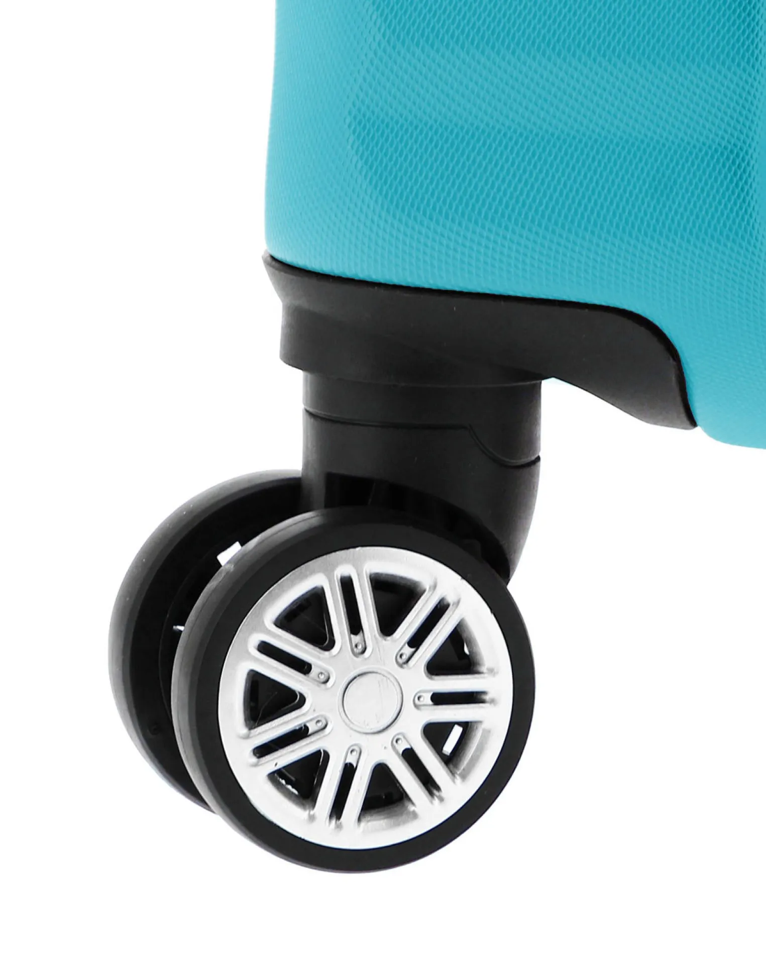 COVERI COLLECTION - TROLLEY ABS TURCHESE CON QUATTRO RUOTE DOPPIE E RIGHE ORIZZONTALI