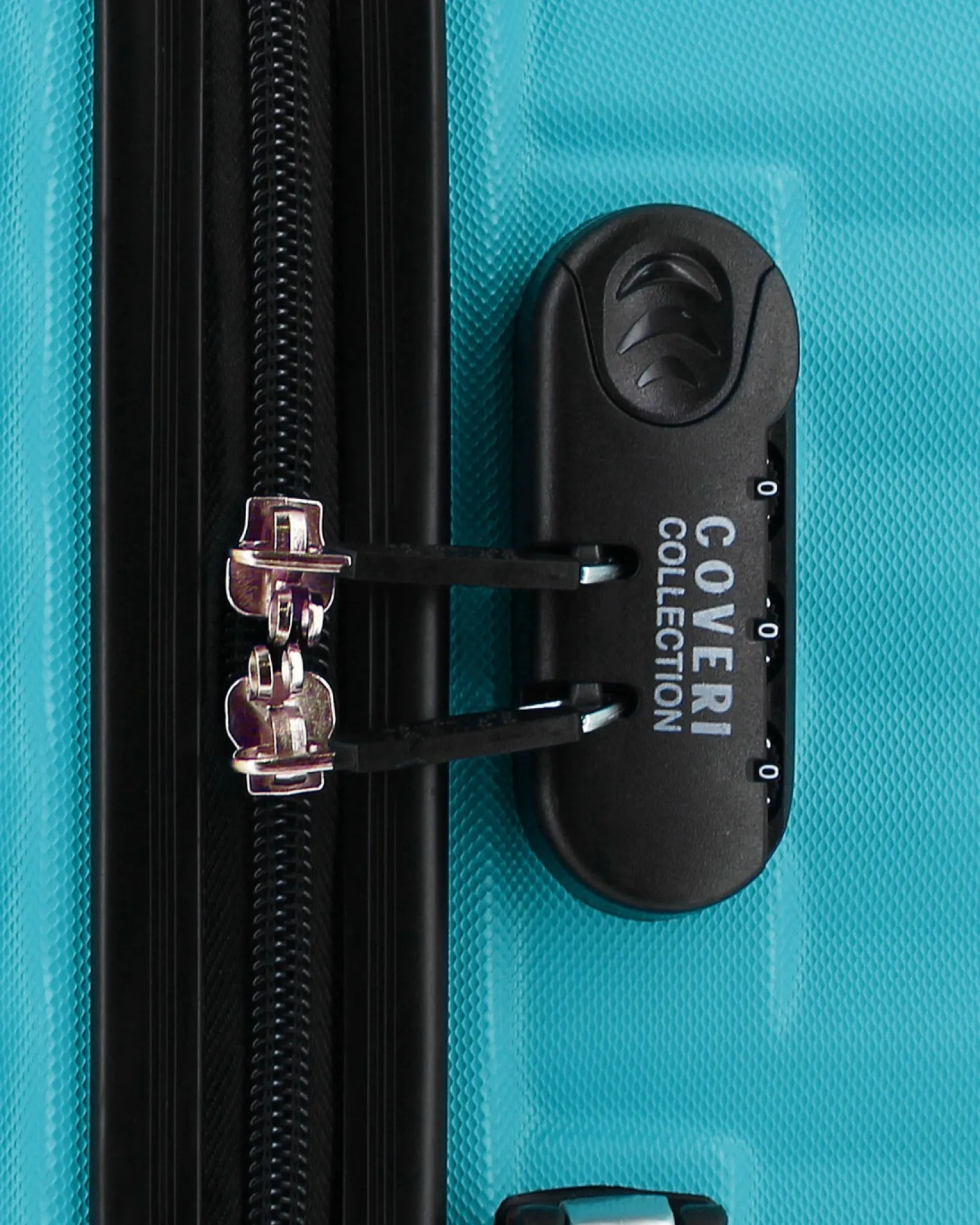 COVERI COLLECTION - TROLLEY ABS TURCHESE CON QUATTRO RUOTE DOPPIE E RIGHE ORIZZONTALI
