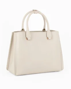 DAVID JONES - Borsa a due manici crema con tre scomparti principali e tracolla removibile