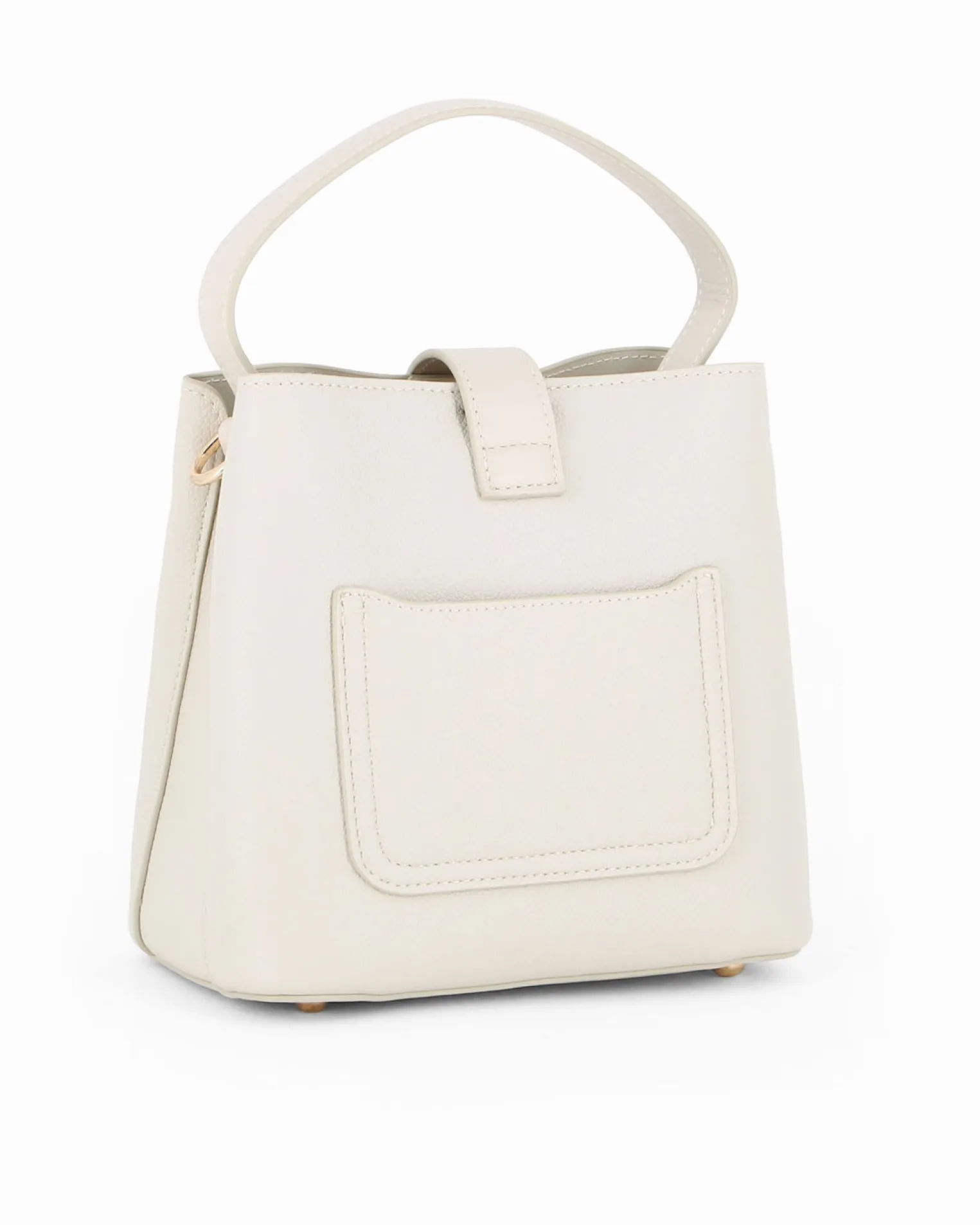 DAVID JONES - Borsa a mano beige con pattina e tre scomparti principali, tracolla removibile
