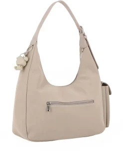 DAVID JONES - Borsa hobo a spalla marrone chiaro con tasca laterale