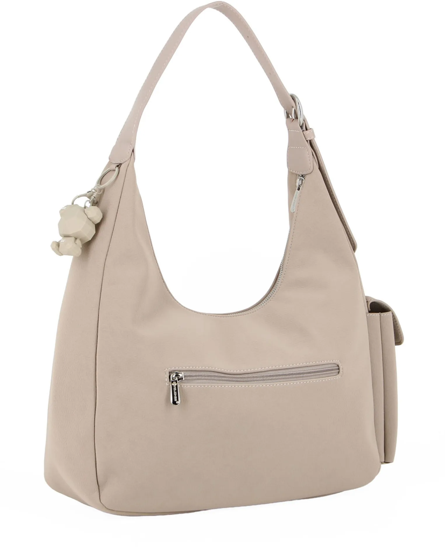 DAVID JONES - Borsa hobo a spalla marrone chiaro con tasca laterale