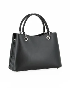 DAVID JONES - BORSA NERA A MANO DUE MANICI TRE SCOMPARTI E FOULARD