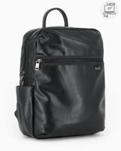 DAVID JONES - Zaino nero con doppia  tasca frontale e due taschini laterali