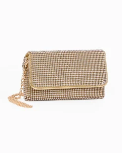 DIVAS - Borsa da sera oro tutta strass