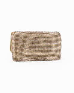 DIVAS - Borsa da sera oro tutta strass