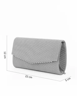 DIVAS - Pochette argento in lurex con bordino patta a ondine