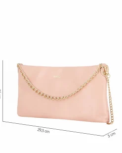 DIVAS - POCHETTE ROSA IN PELLE CON CATENA