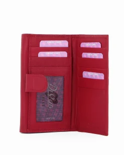 DIVAS- Portafoglio rosso da donna con patta in VERA PELLE