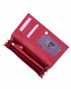 DIVAS- Portafoglio rosso da donna con patta in VERA PELLE