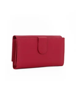 DIVAS- Portafoglio rosso da donna con patta in VERA PELLE