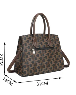 ENRICO COVERI - Borsa a mano cuoio loggata con tasca posteriore e cinturino con dettaglio lucchetto, tracolla removibile
