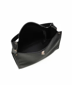 ENRICO COVERI - Borsa a spalla nera con pochette interna estraibile, tracolla removibile