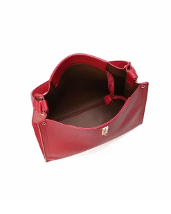 ENRICO COVERI - Borsa a spalla rossa con pochette interna estraibile, tracolla removibile