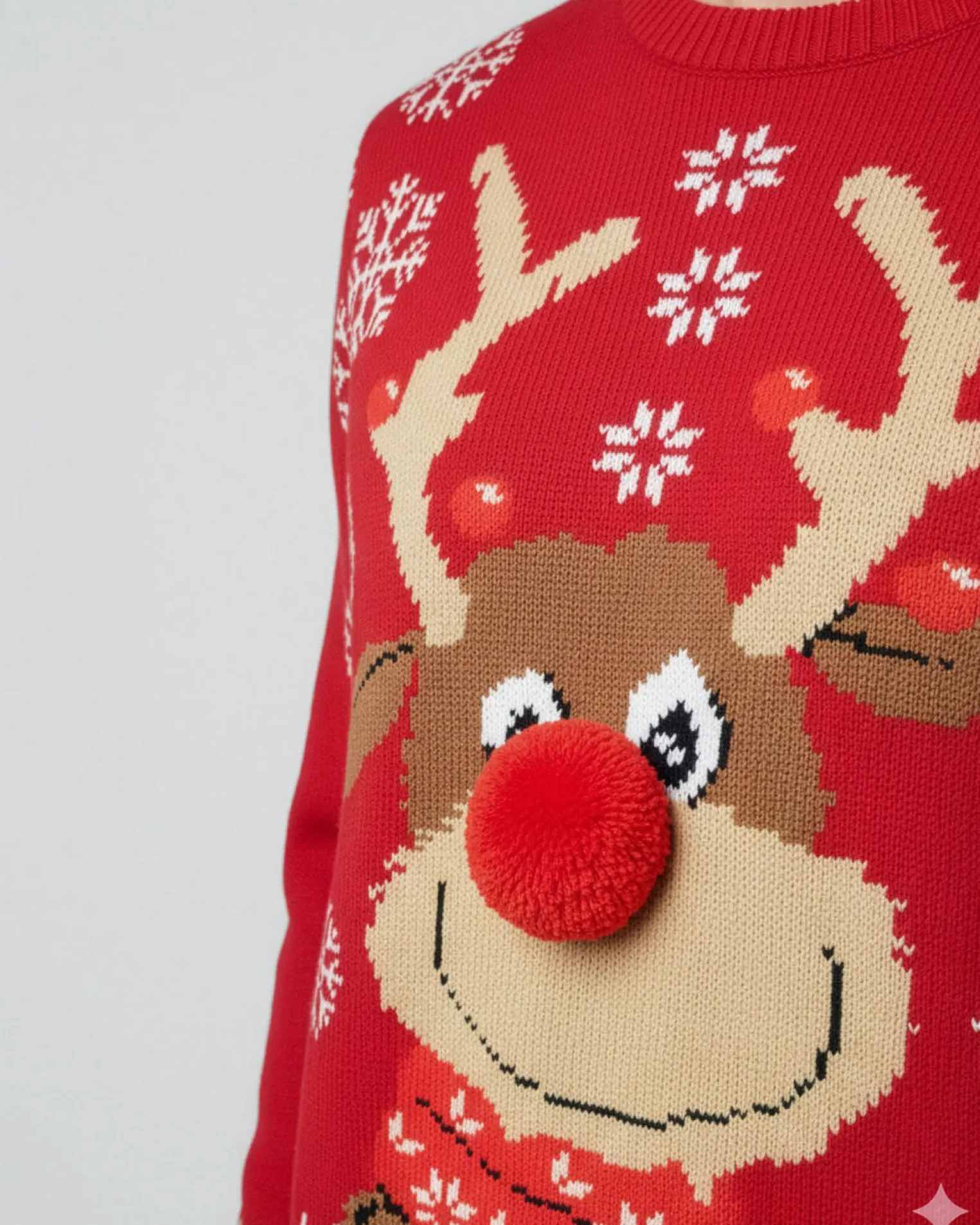 ENRICO COVERI - Maglione manica lunga rosso di natale con renna