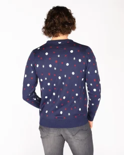 ENRICO COVERI - Maglione natalizio da uomo blu