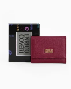 ENRICO COVERI - Portafoglio bordeaux da donna con patta