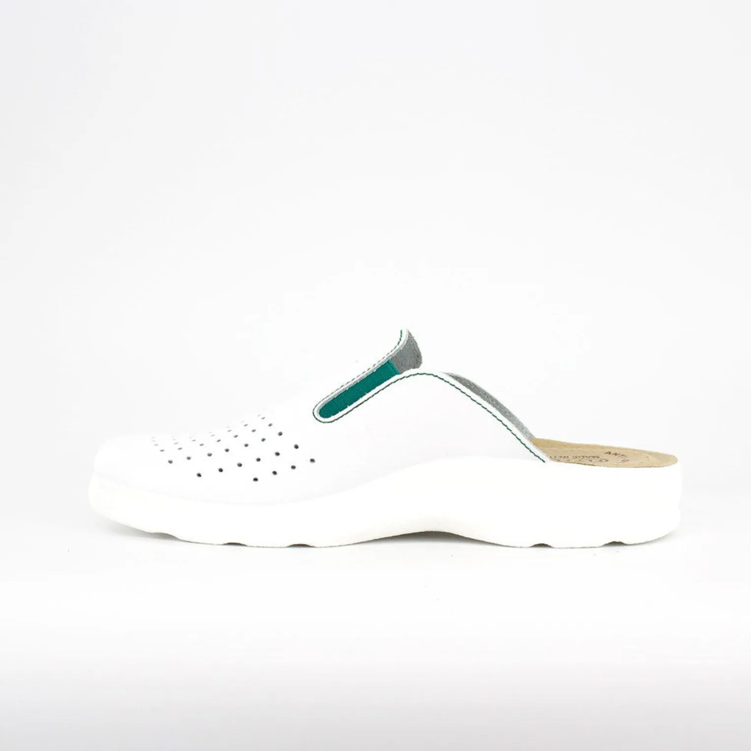 FLY FLOT - Ciabatta sanitaria bianca in VERA PELLE da uomo - MADE IN ITALY